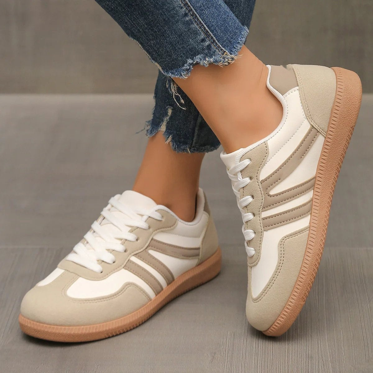 Corrine Gum Sole Trainers in Off-White