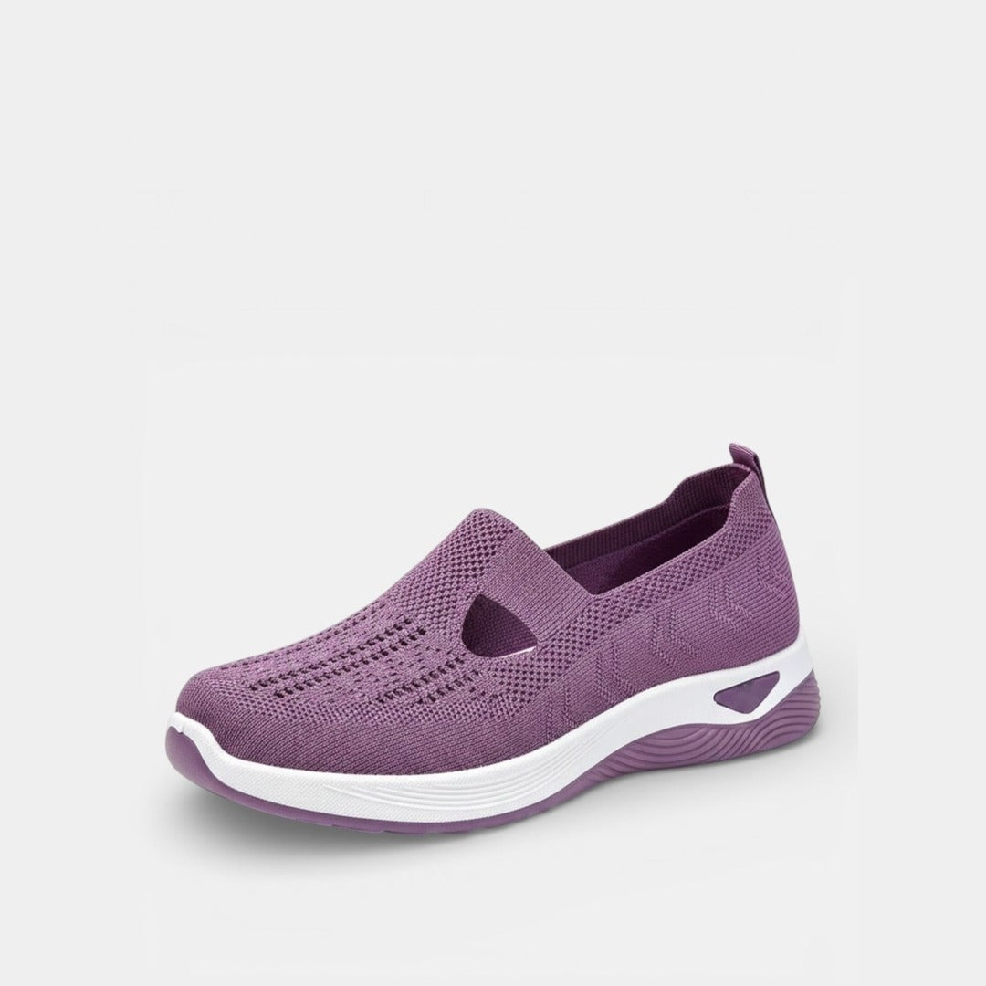Marla Cut-Out Knit Sneakers in Lilac