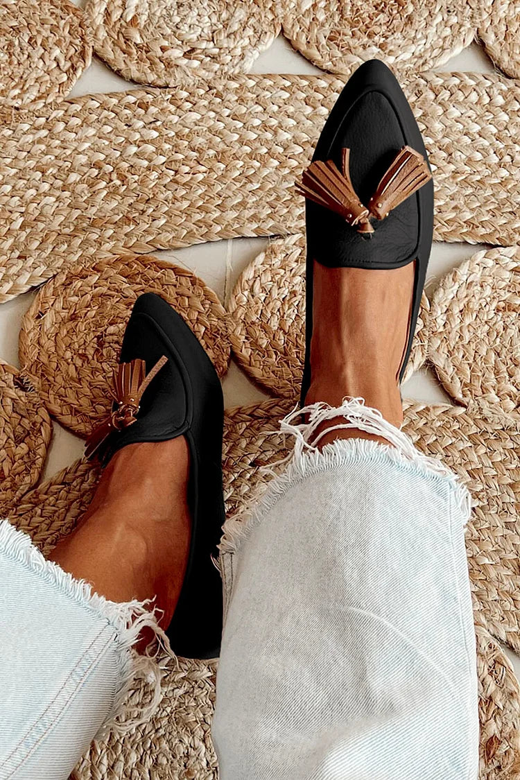 Bridget Chic Tasselled Pointed Loafers