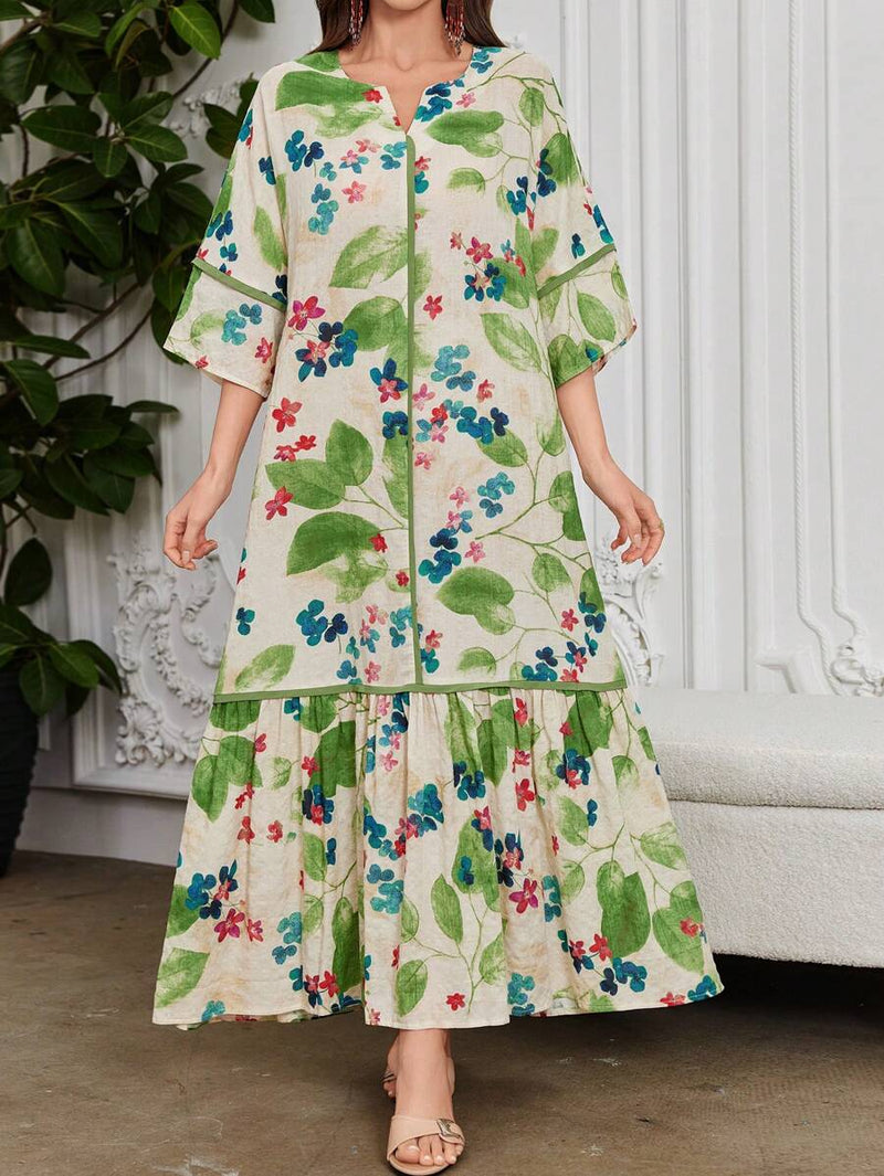 Leah | Floral Print Ruffle Dress
