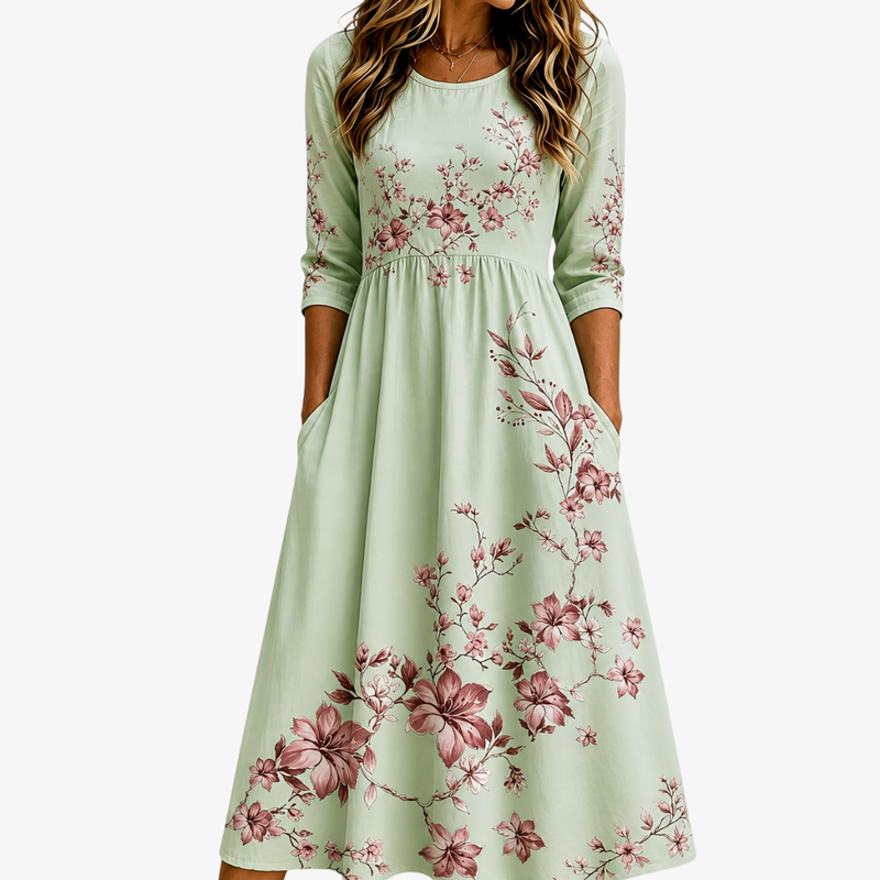 Sterre | Sage Floral Midi Dress