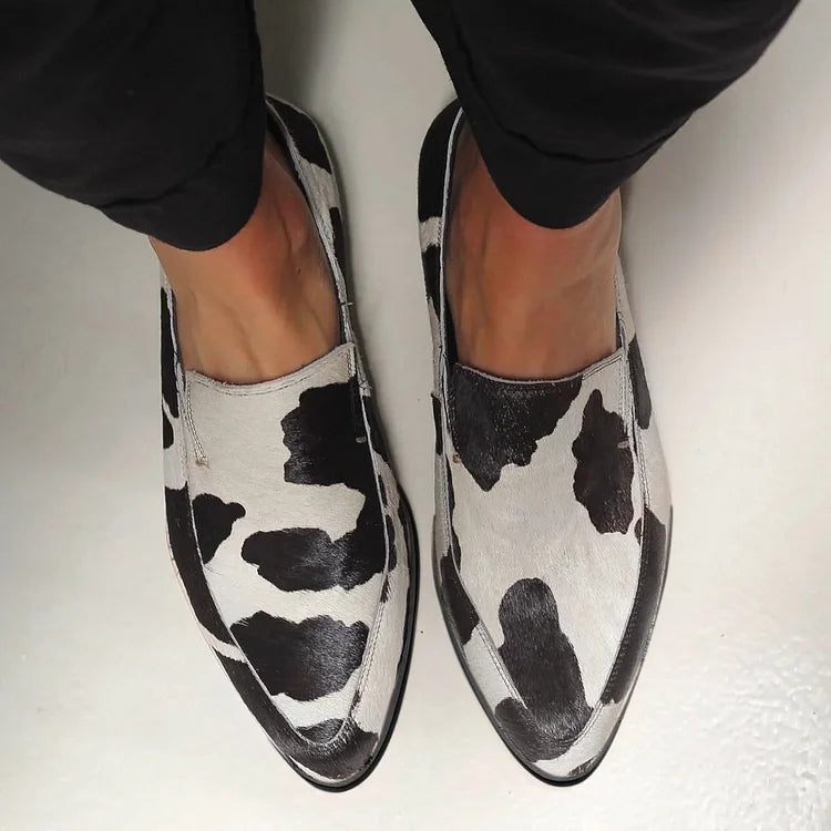 Billie Trendy Cow Print Slip-Ons