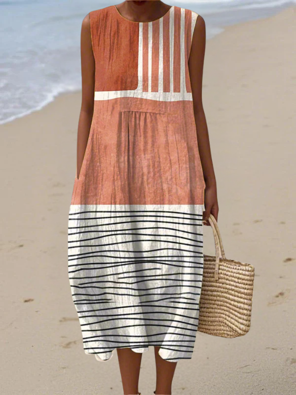Skye Striped Midi Dress