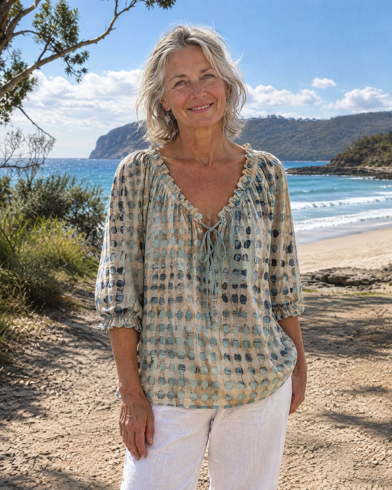 Xylia Relaxed Bohemian Print Blouse