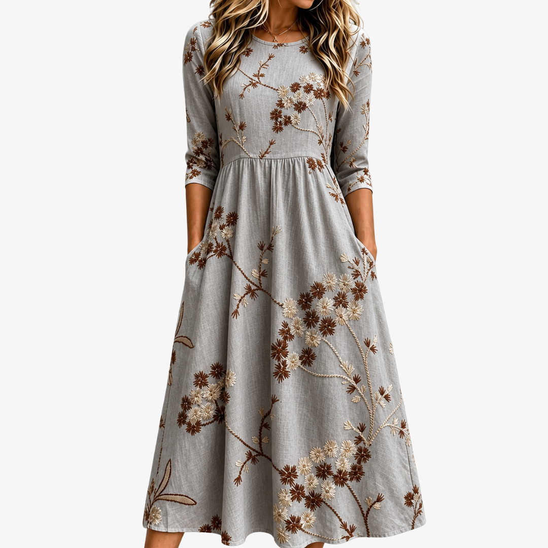 Meadow Blossom Pocket Midi Dress