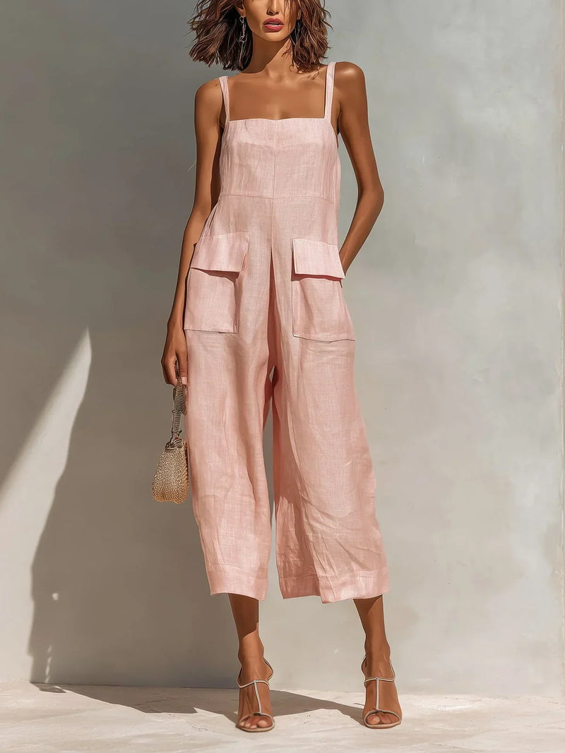 Faylinn | Relaxed Linen-Blend Jumpsuit