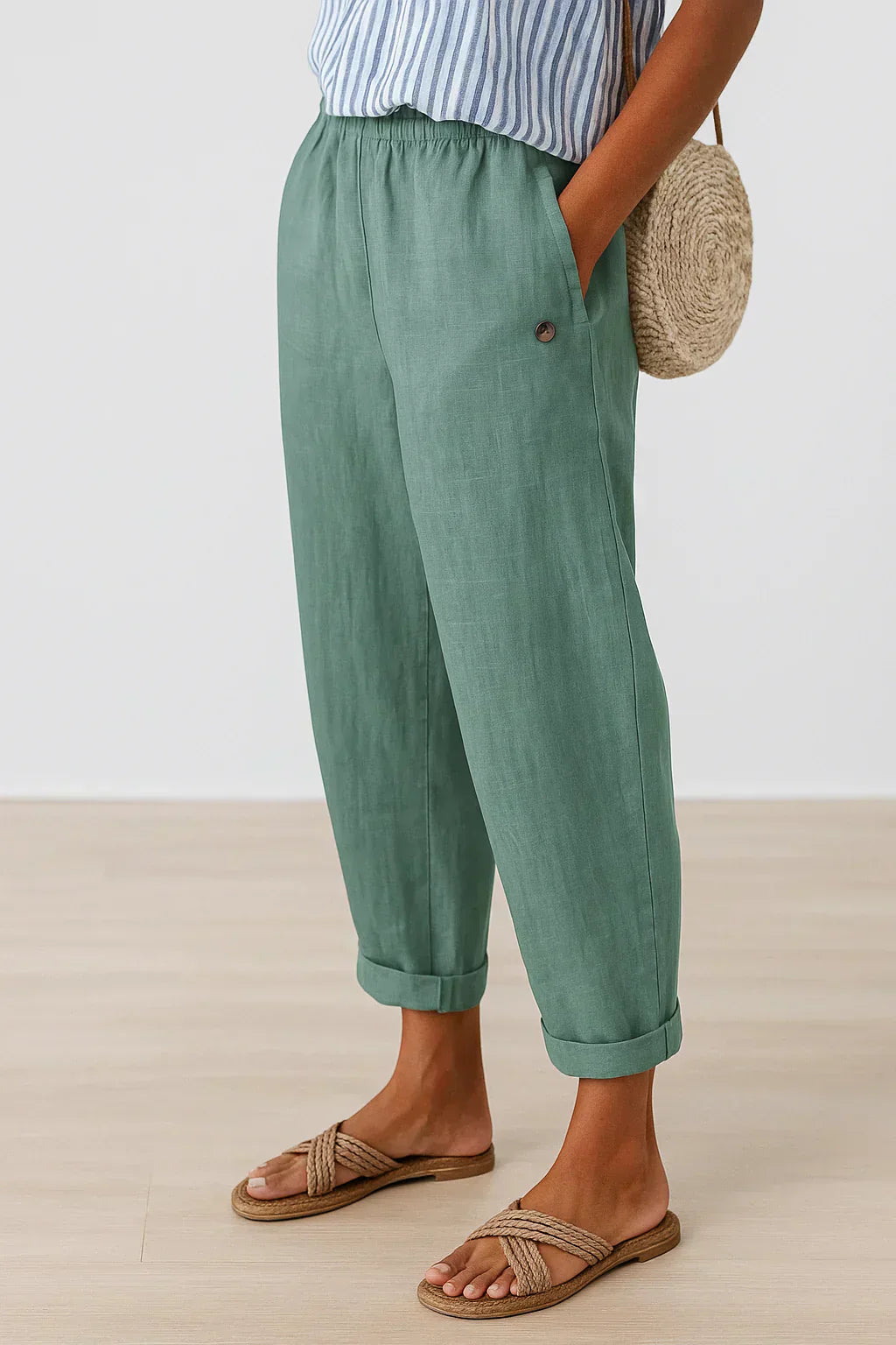 Jemma Timeless Linen-Cotton Trousers