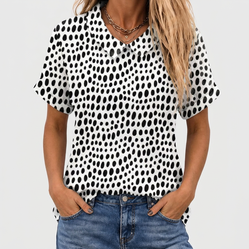 Mirabel | Polka Dot Collared Top