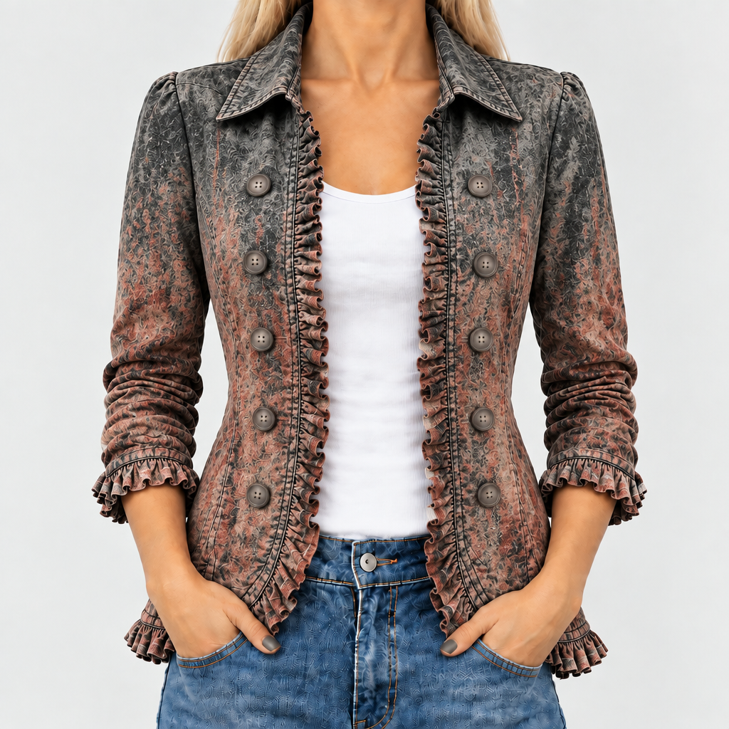 Lorraine | Textured Gradient Ruffle Jacket