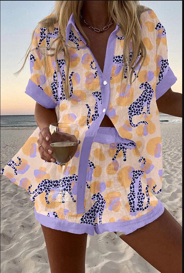 Alianna Leopard Bloom Short Set