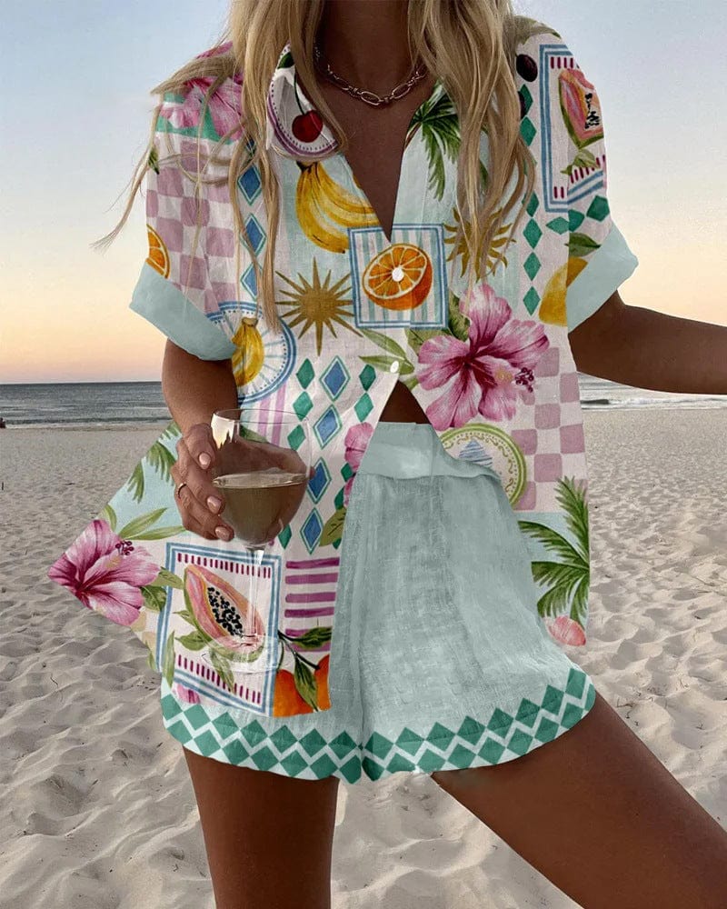 Jessie Tropical Mosaic Linen Set
