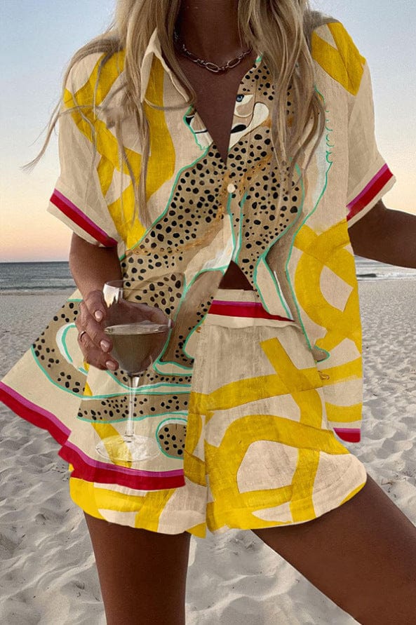 Analia Wild Leopard Linen Set