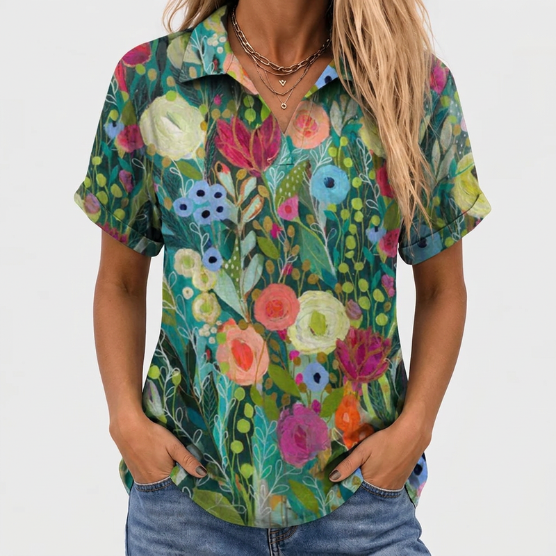 Nell | Floral Collared Top