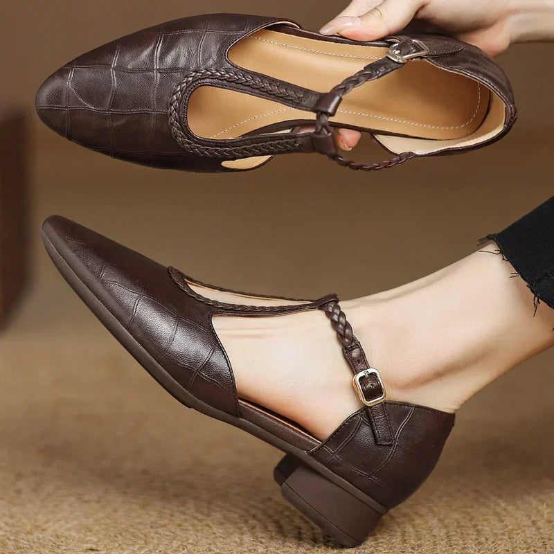 Anthea Elegant Braided Leather Shoes