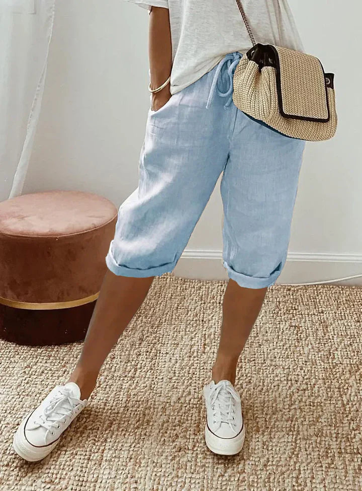 Aleah Elegant Linen-Cotton Trousers