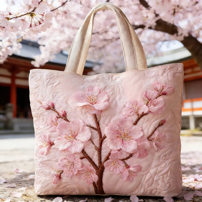 Sakura Bloom Serenity | Handmade Quilted Tote