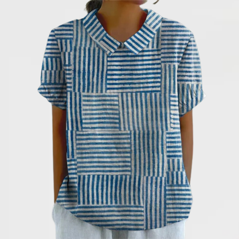 Sabine | Patchwork Collared Top