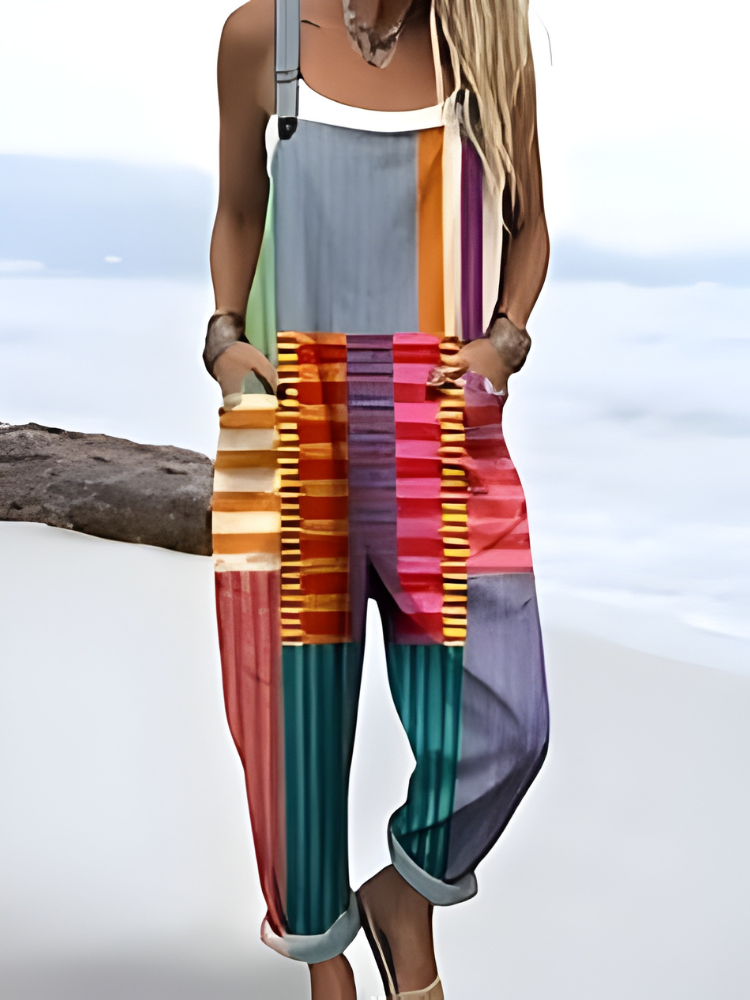 Kara - Colorburst Stripes Jumpsuit