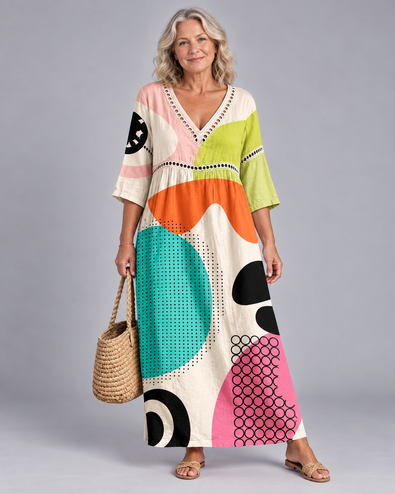 Esmée - Abstract Print Midi Dress