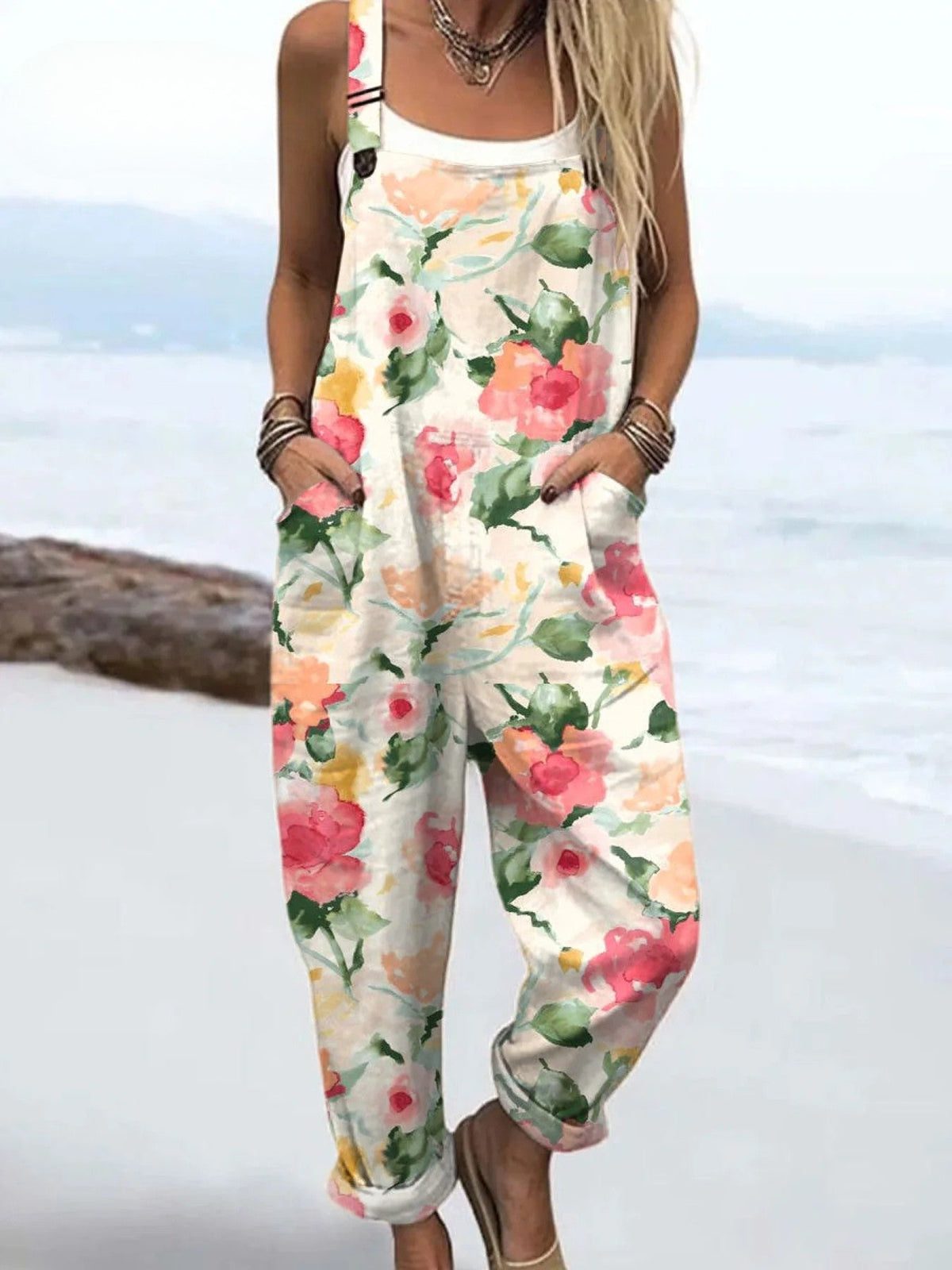 Abby Watercolour Floral Overalls