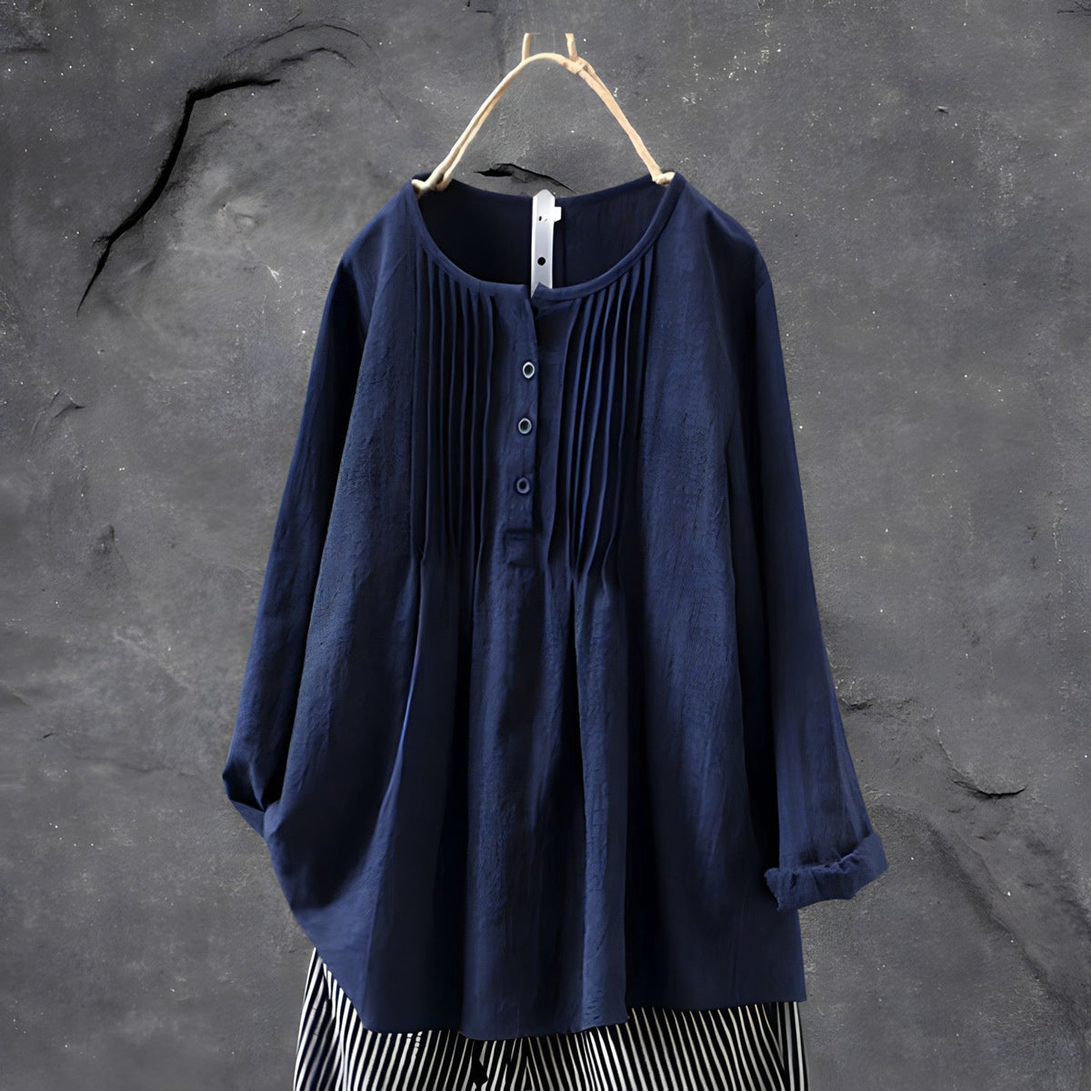 Adair Pintuck Tunic Top in Navy