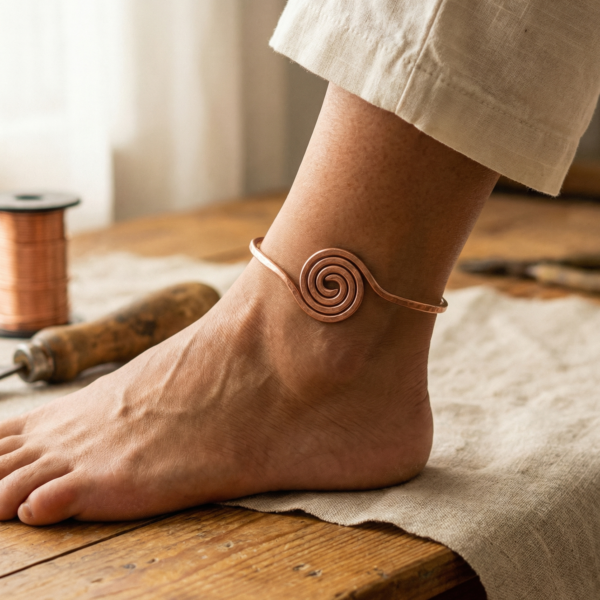 Adeleine Spiral Open Anklet