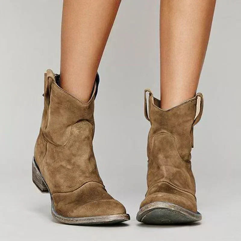 Adina Slouchy Western Boots in Brown