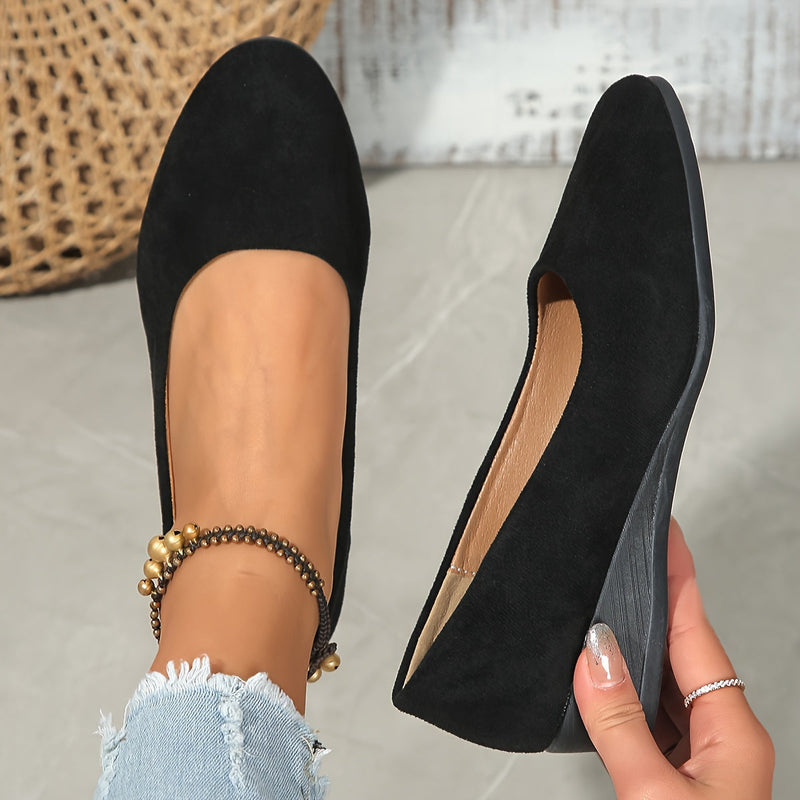 Agnetha Suede-Look Wedge Shoes