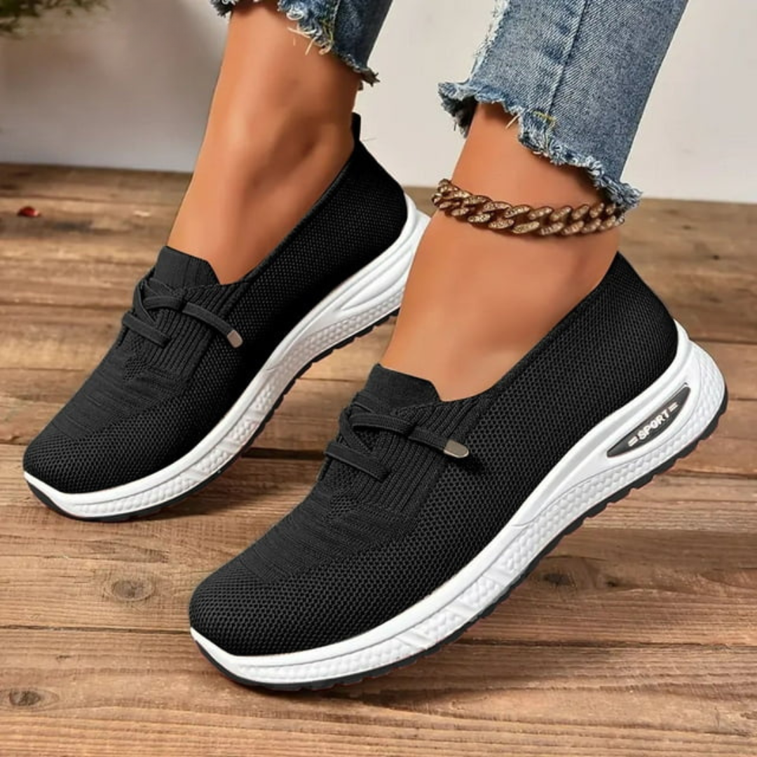 Alicja Knit Slip-On Sneakers in Black