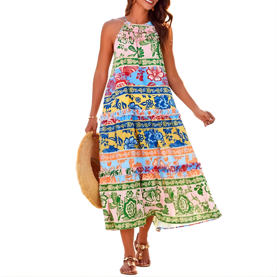 Alise Mixed Print Sundress in #1