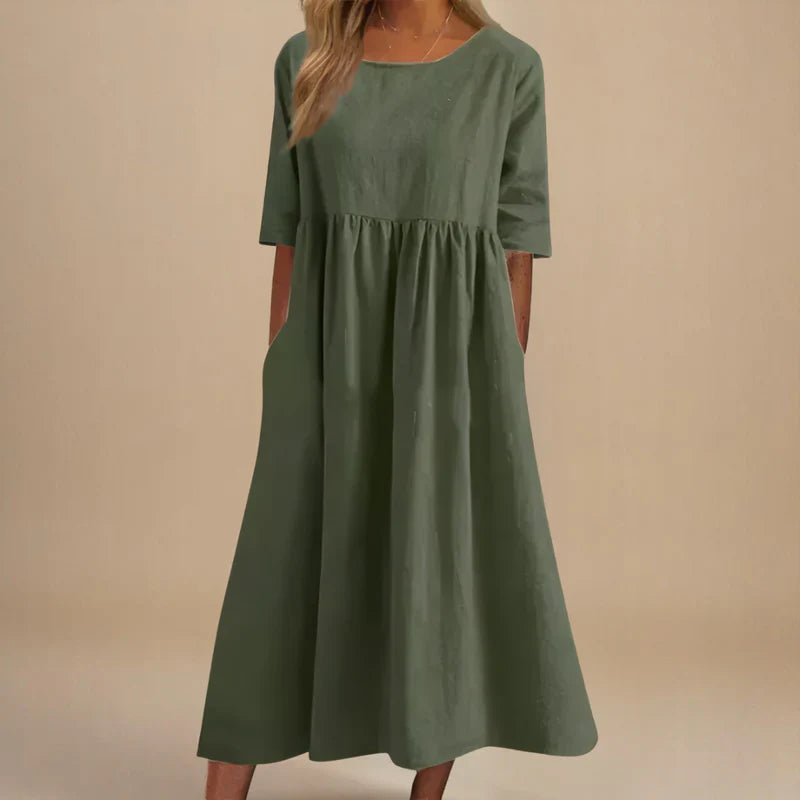 Alisha Gathered Midi Dress