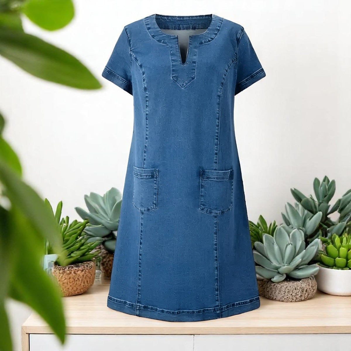 Alvina Denim Pocket Dress