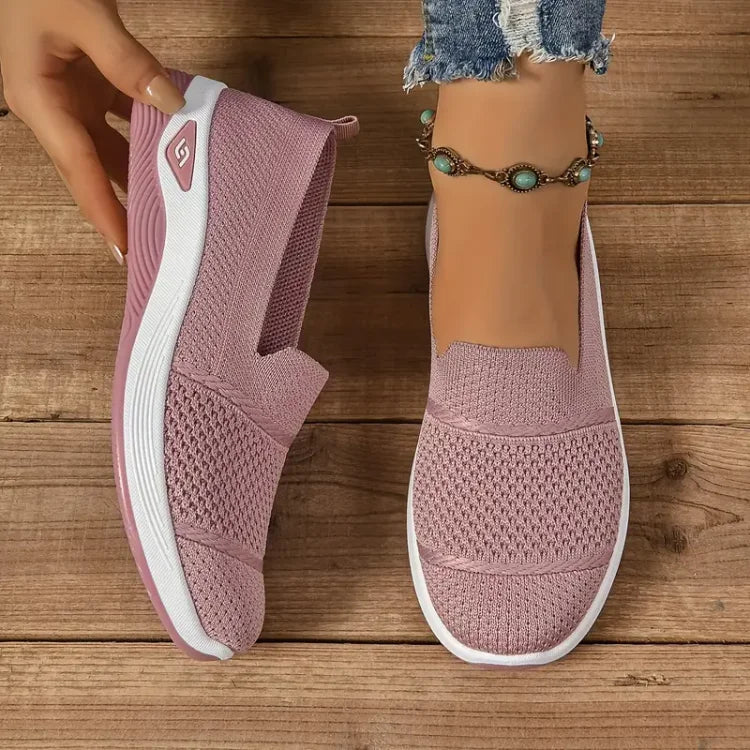 Amabel Knit Slip-On Sneakers in Pink