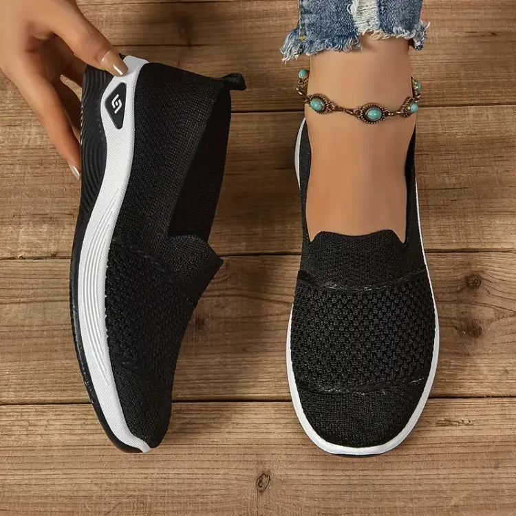 Amabel Knit Slip-On Sneakers in Black