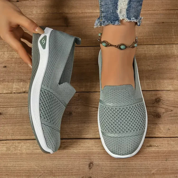 Amabel Knit Slip-On Sneakers in Green