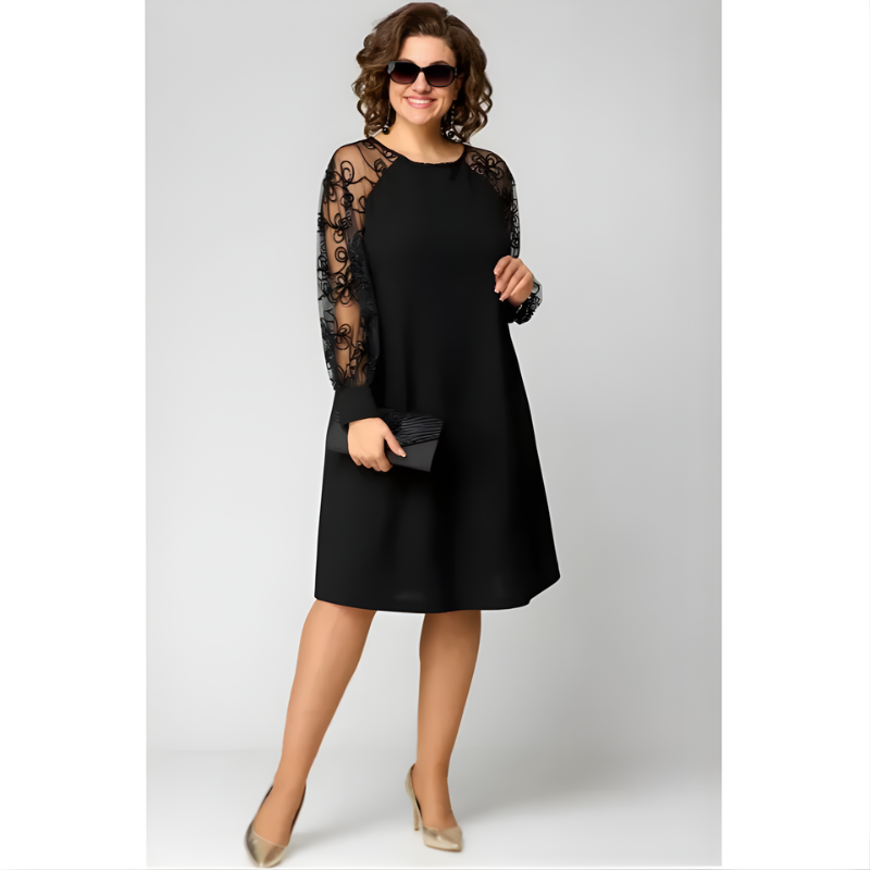 Ansa Sheer Sleeve Dress