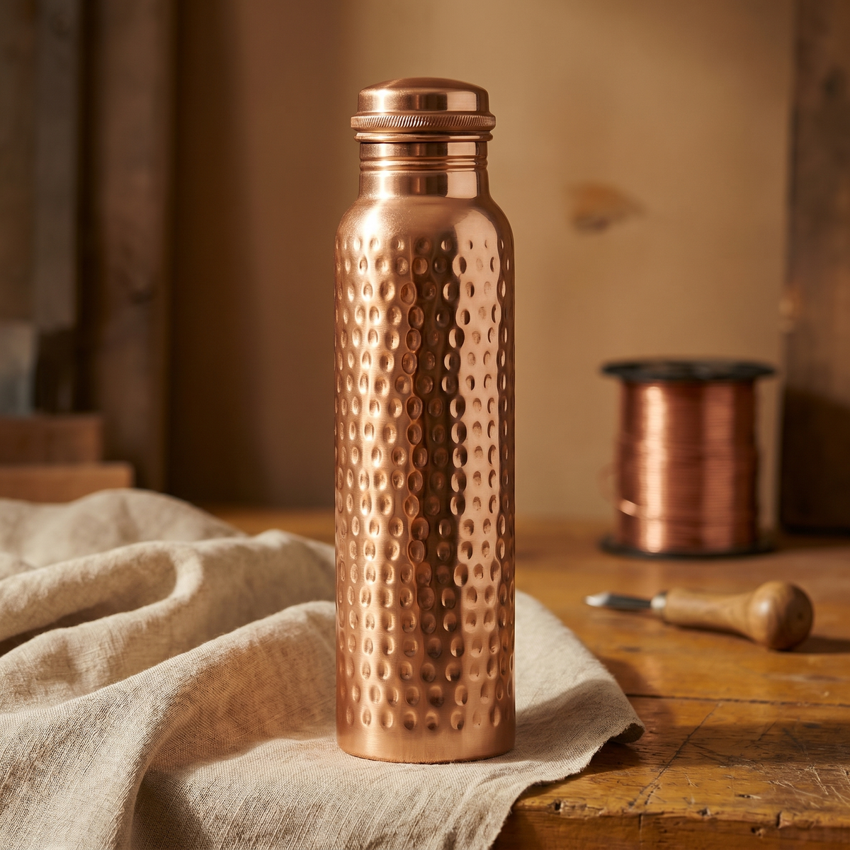 Arianne Hammered Copper Bottle