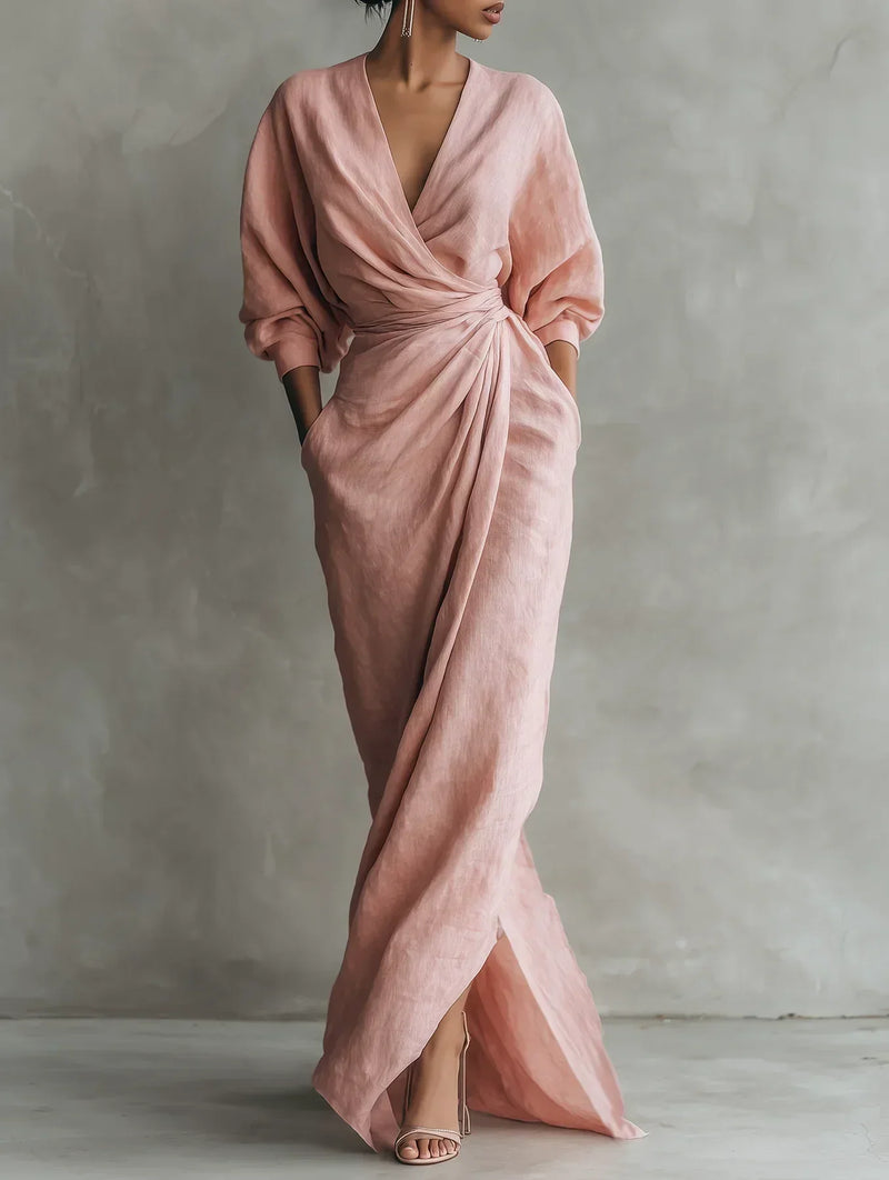 Bernadina Wrap-Front Maxi Dress