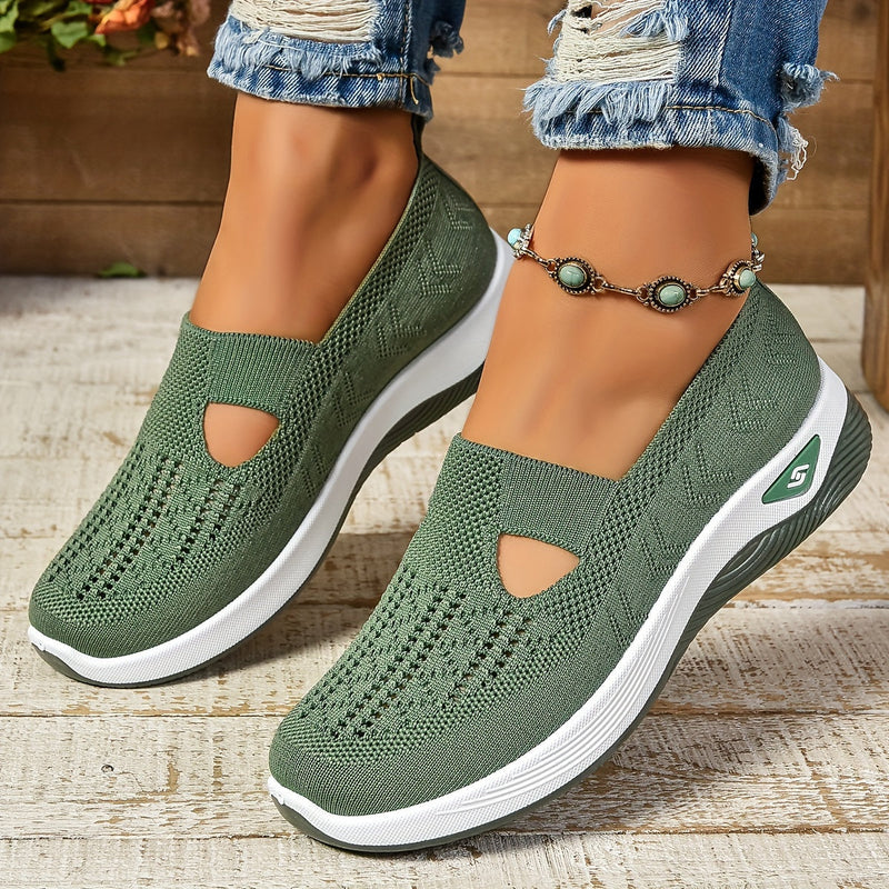 Chantal Cut-Out Knit Slip-Ons