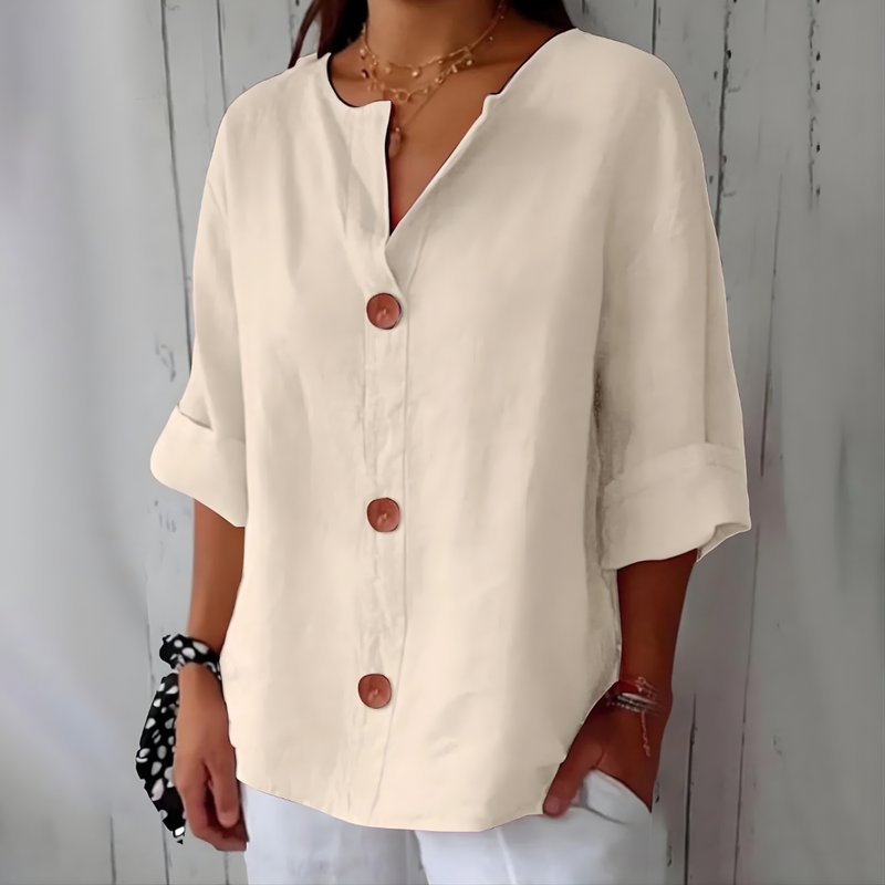 Chantale Three-Button Blouse