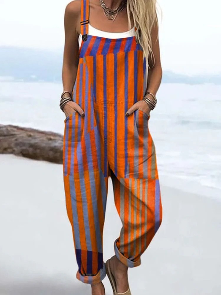 Charmaine Vertical Stripe Overalls