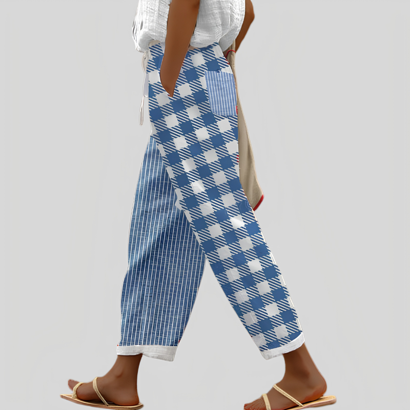 Christabel Gingham Patchwork Pants