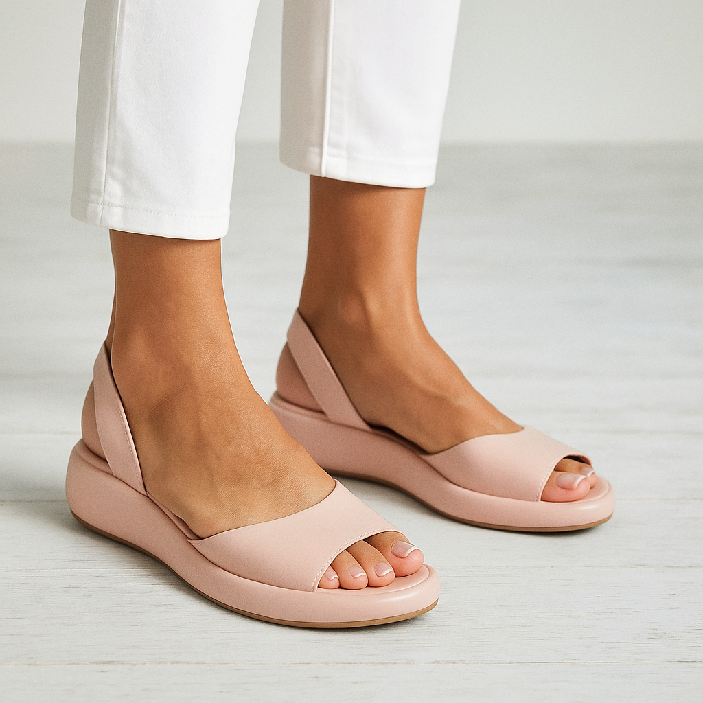 Ciara Wide Band Flatforms in Pink