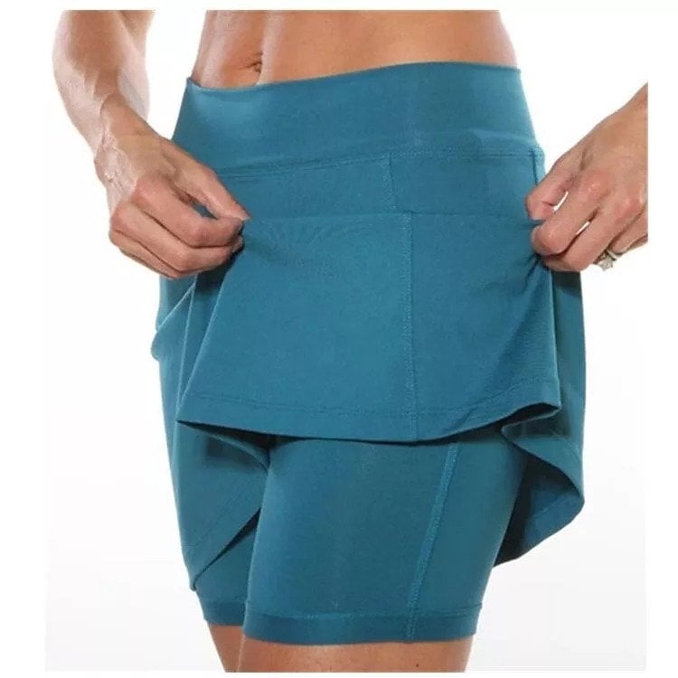 Cinzia Pull-On Sports Skort in Blue-Green