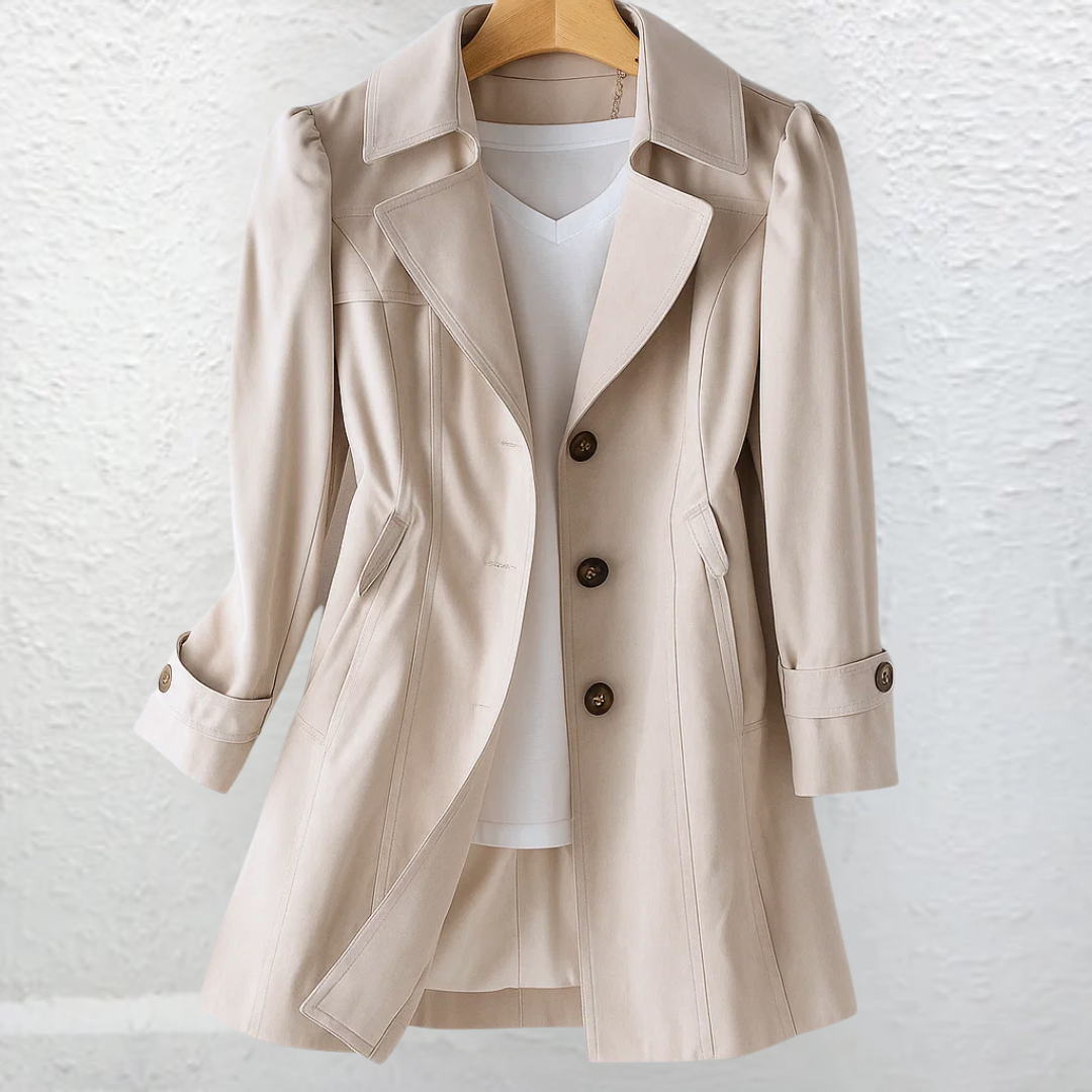 Corine Lightweight Trench Coat in Beige