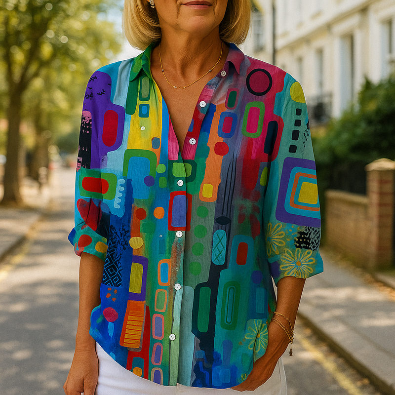 Corinna Abstract Print Shirt