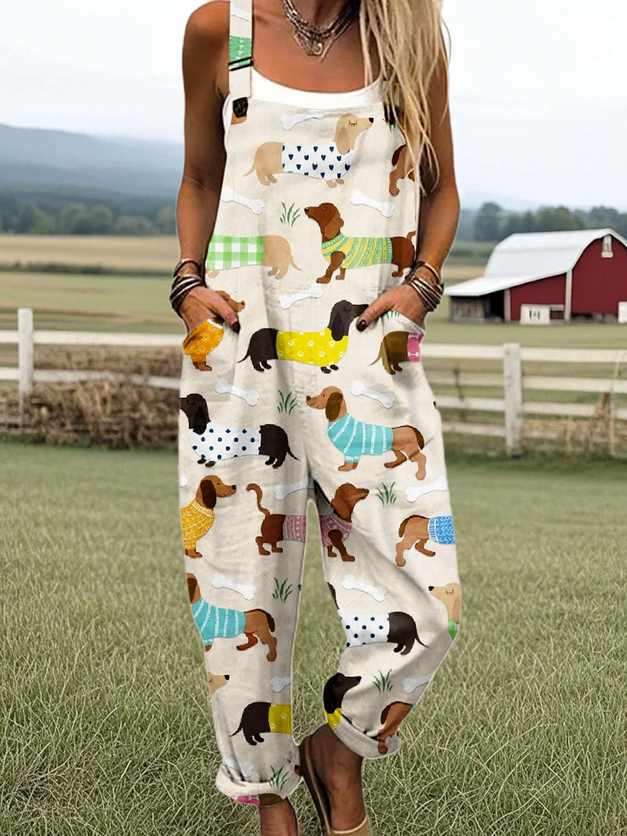 Agnes - Playful Dog Print Jumpsuit