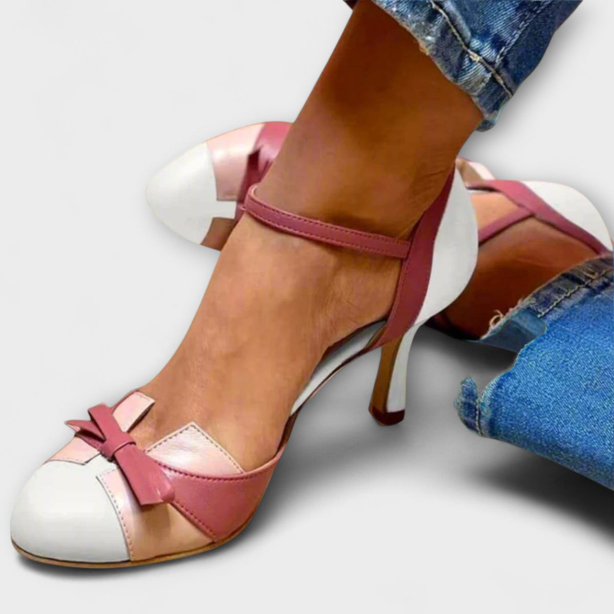 Deanna Bow Mary-Jane Heels in White