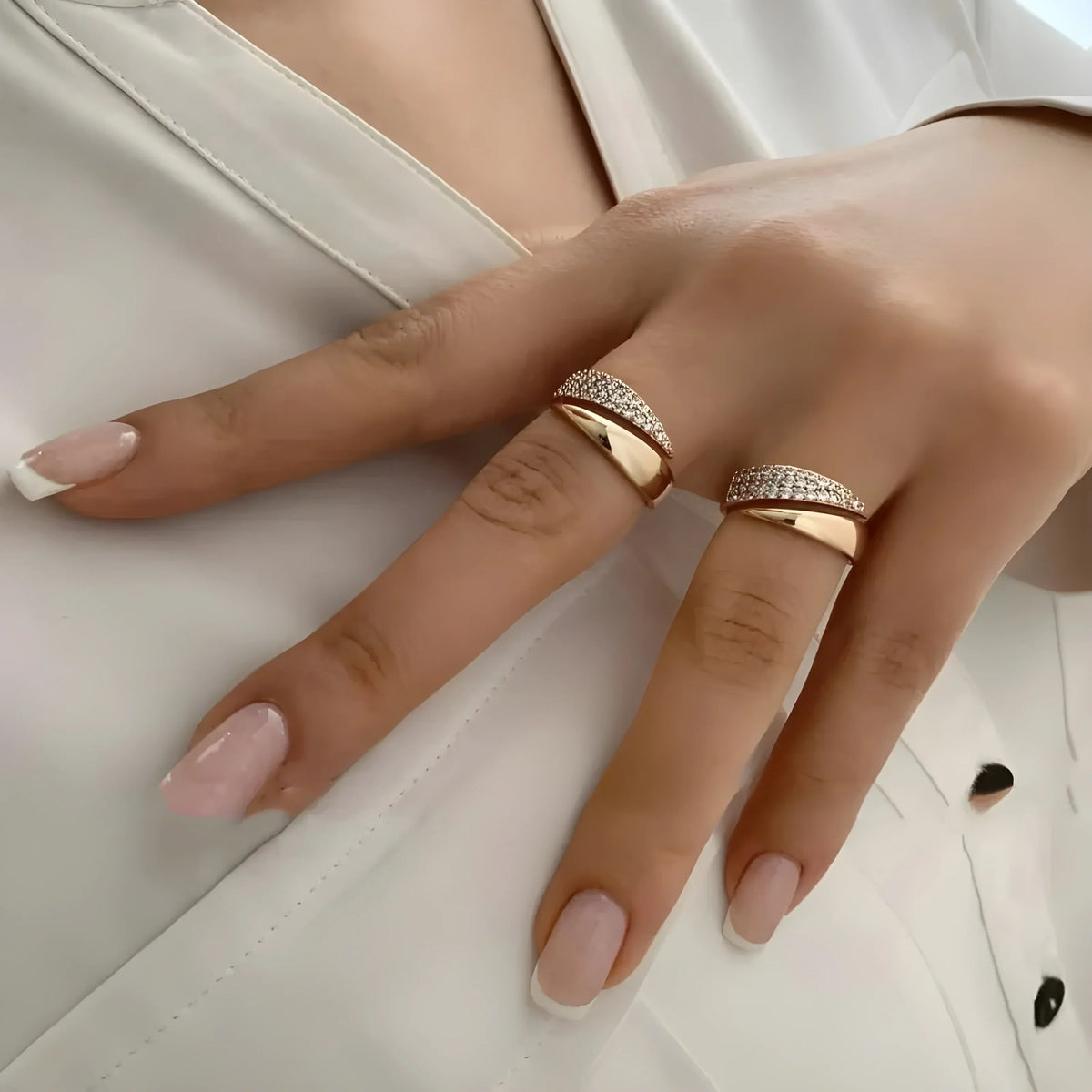 Demelza Sparkle Band Ring in Yellow Gold