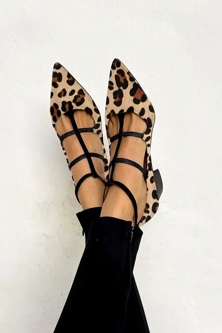 Dionne Caged Print Heels in Khaki